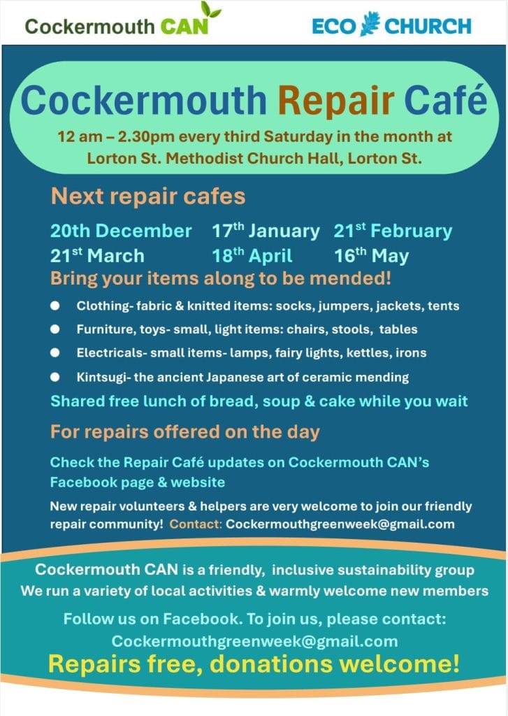 Cockermouth Repair Café repair café december 25
